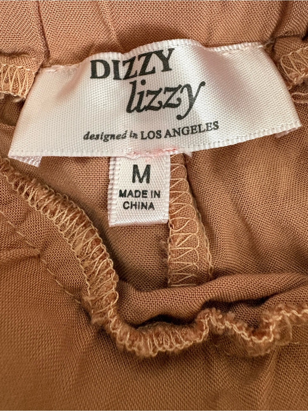 Dizzy Lizzy Rust Brown shorts - elastic waist with tie.  Size M